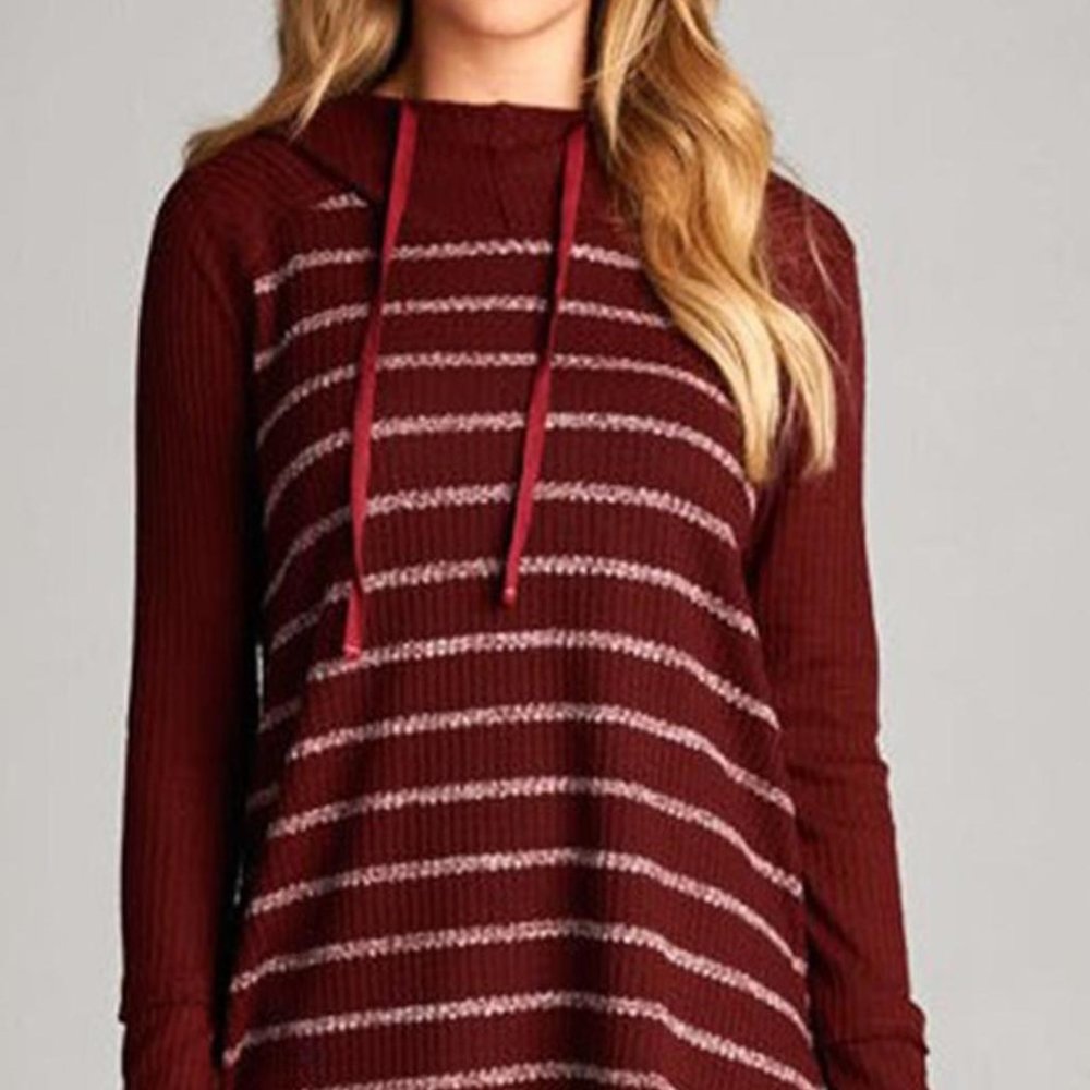 Staccato Striped Knit Hoodie